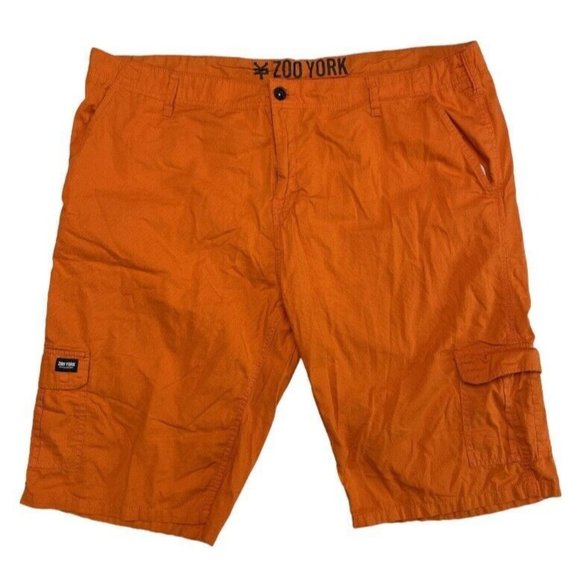 Zoo York Mens Shorts Size 46 x 14 Bright Orange Cargo Pocket Shorts Mint Cond. - Picture 1 of 7